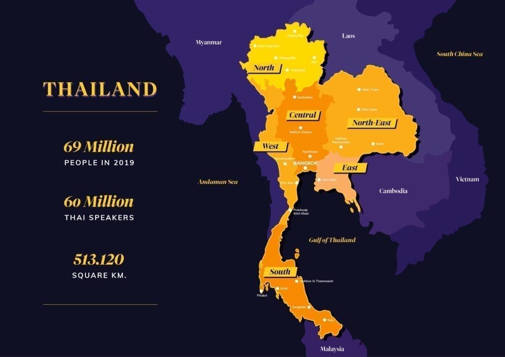 Thailand Map Infographic 2019 by Asia Media Studio
