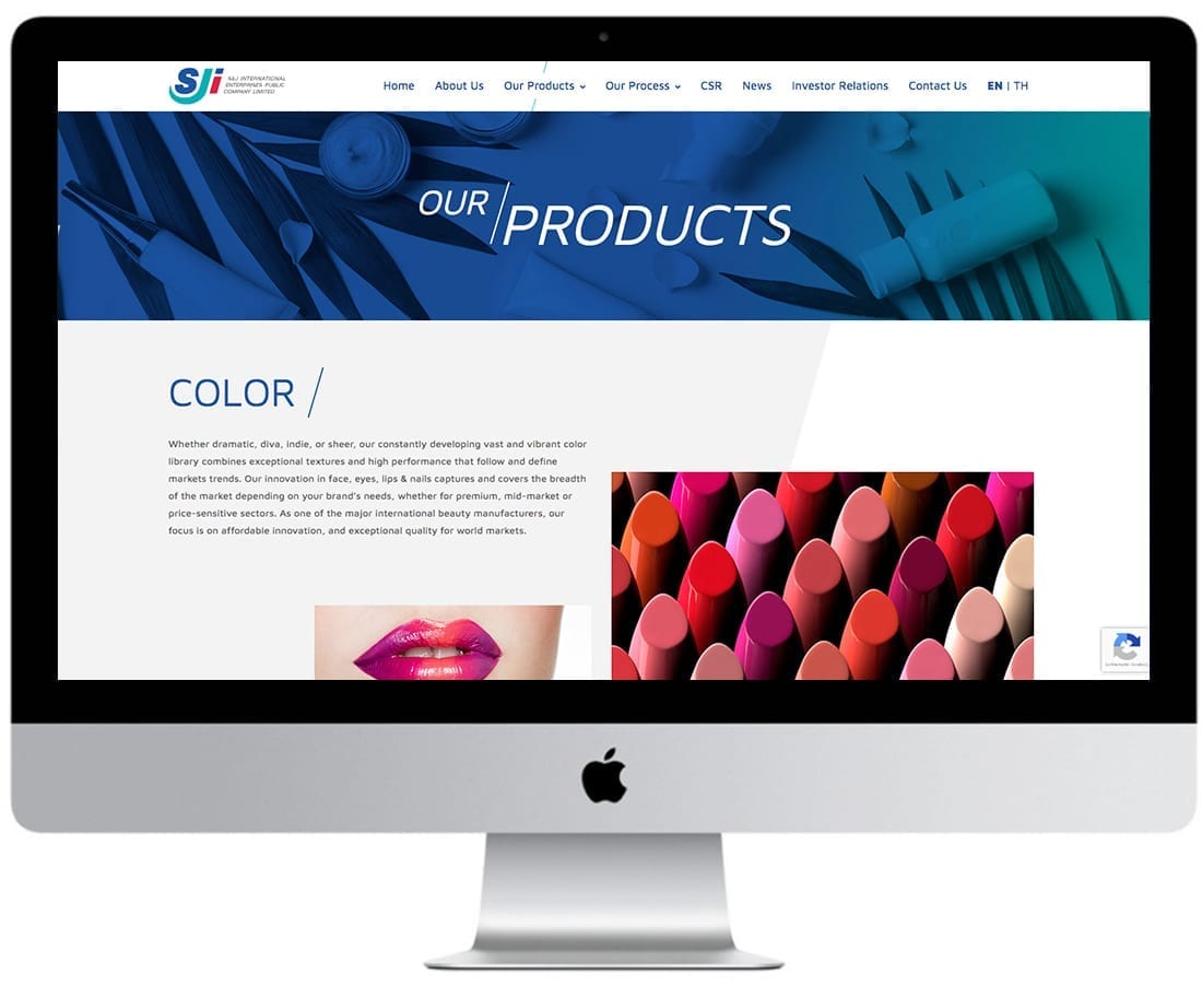 Maquette de la conception du site web de SJ International Make Up 4